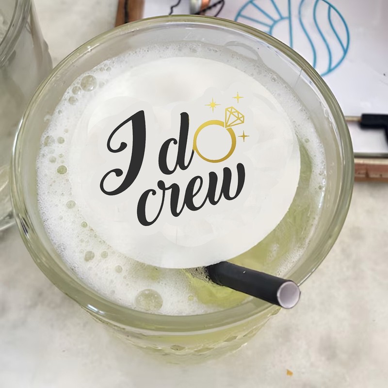 I Do Crew Hens Bachelorette Wedding Engagement Edible Cocktail Drink Toppers
