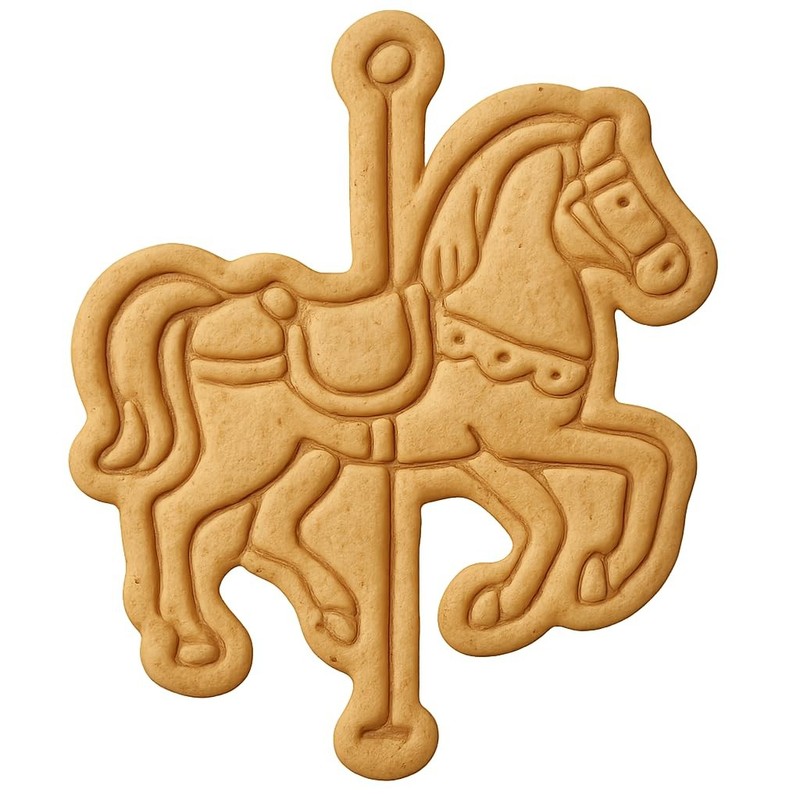Antique Carousel Horse Cookie Cutter & Stamp, Fondant & Clay – 4×3.1