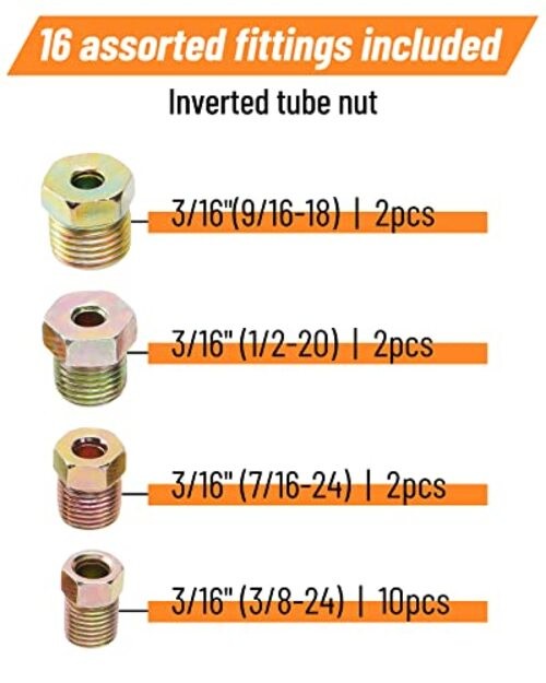25 ft 3/16 Copper Coated Brake Line Kit (Includes 16 Fittings 3/16" Brake Lines gallery
