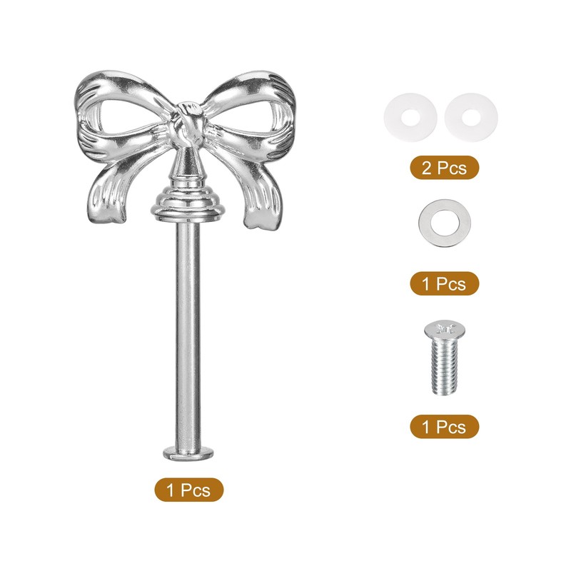 1-Tier Cupcake Stand Hardware Fittings for Cake Stand Bow-Knot Silver gallery