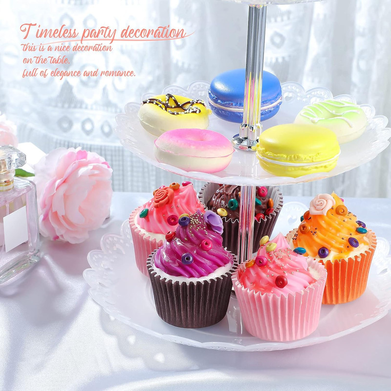 3 Sets of 3 Tier Serving Tray 3 Tiered Dessert Stand Wedding Cupcake Stand PP Pl gallery