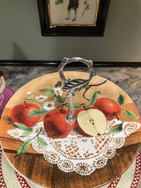 CUSTOM 4 TIER CAKE, DESSERT, FRUIT, UPCYCLED DISPLAY SERVEWARE PARTY PLATE STAND gallery