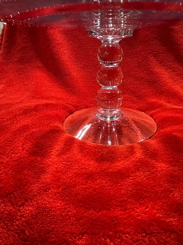 Vintage Candlewick Round Glass Cake Pedestal Stand Elegant 11" gallery