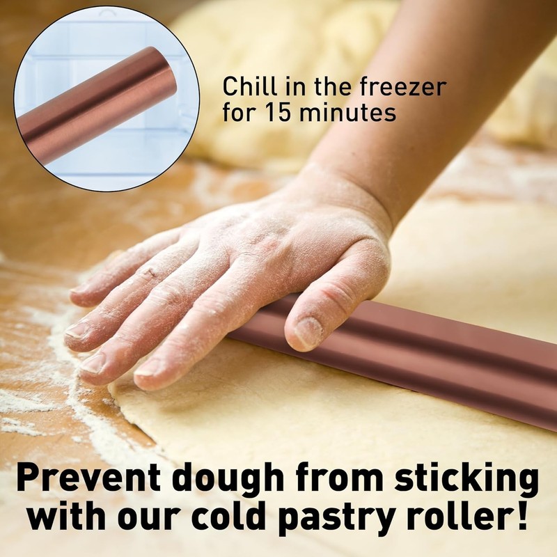 Professional Lightweight French Rolling Pin - 15.9 Inch Stainless Steel Design gallery