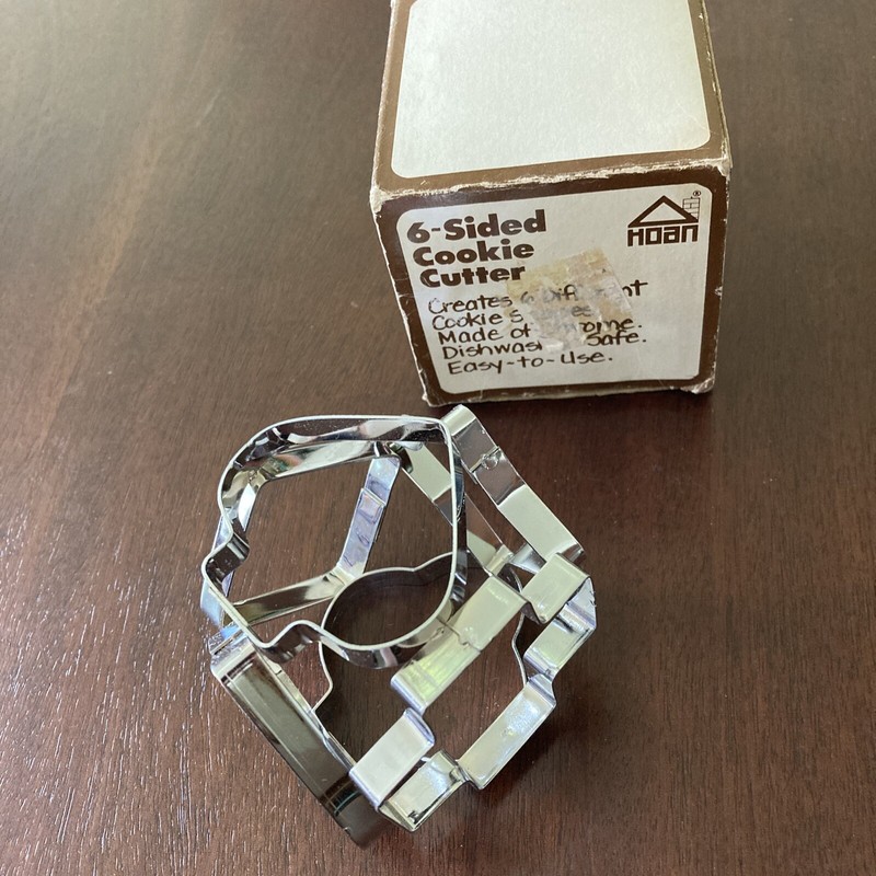 VTG 6 Sided Metal Cookie Cutter Heart Spade Diamond Club Star Cross~NIB gallery