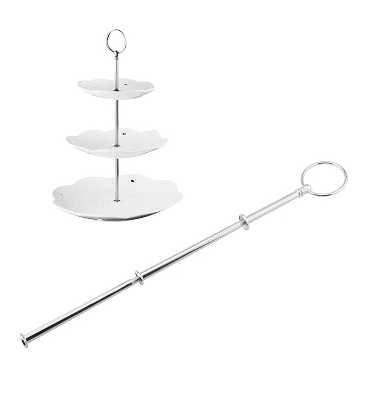 2sets Metal Party Wedding Cake Stand Center Handle Rod Fittings, Round gallery