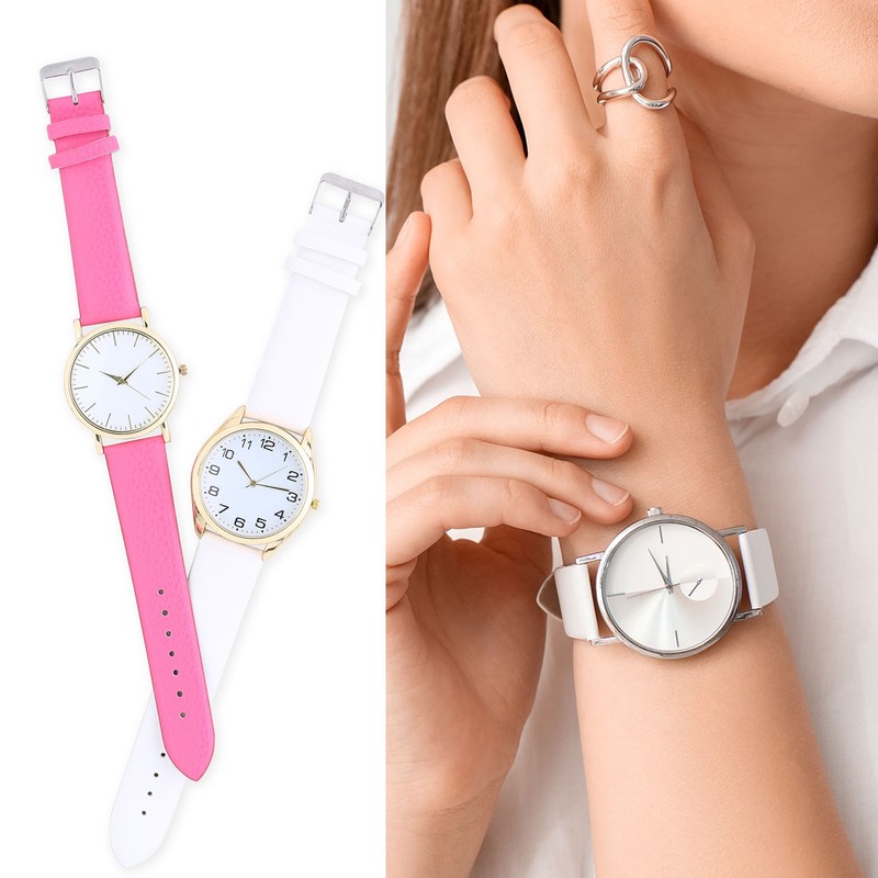 22mm Light Brown Leather Watch Strap with Rose Gold Buckle for Men Women gallery