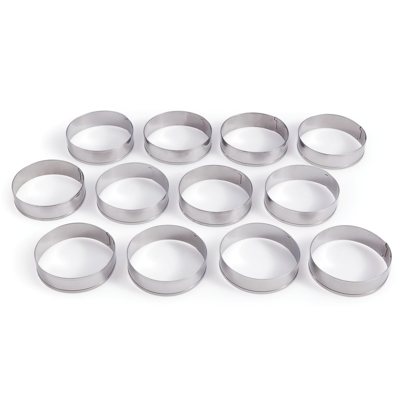 Baking Company English Muffin Rings, Stainless Steel, Round Set Of 12 For Coo... gallery