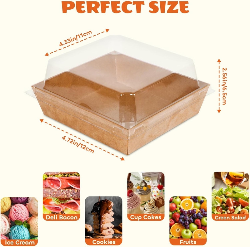 20Pcs Small Charcuterie Boxes with Clear Lids - Paper Mini Charcuterie Boxes to gallery