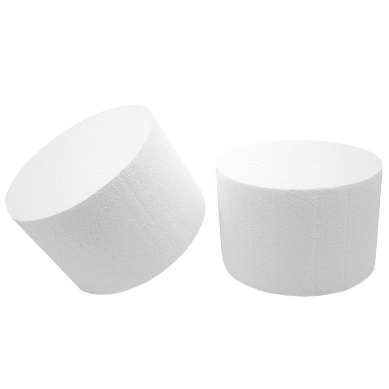 2-Pack Foam Cake Dummies, 6 x 4 In - Round Foam Cylinders for Cake Decorating... gallery