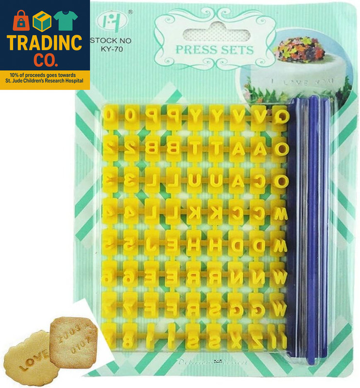 73 Pcs Alphabet, Number, Letter Symbols Biscuit Fondant Cake/Cookie Stamp Impres