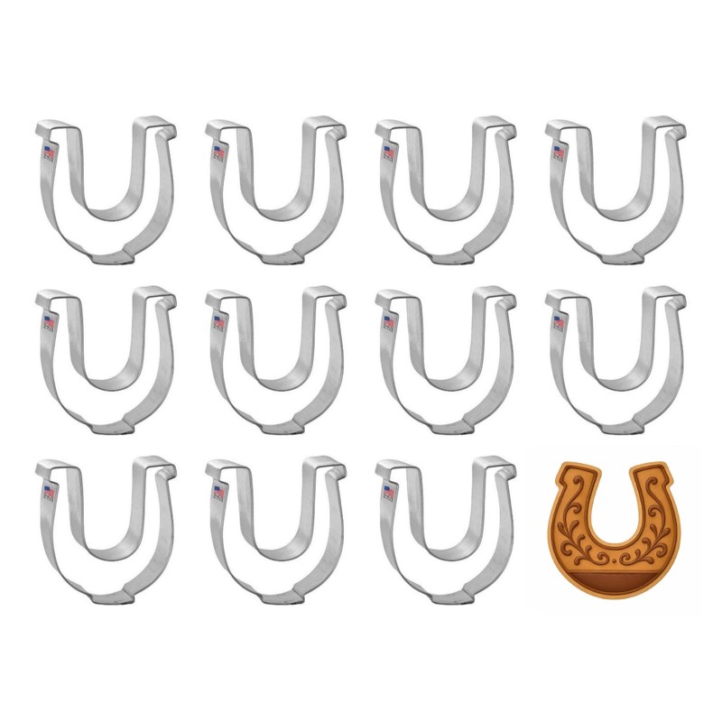 1 Dozen 12 Mini Horseshoe Horse Shoe Western Cookie Cutters Party Favor Metal Bo