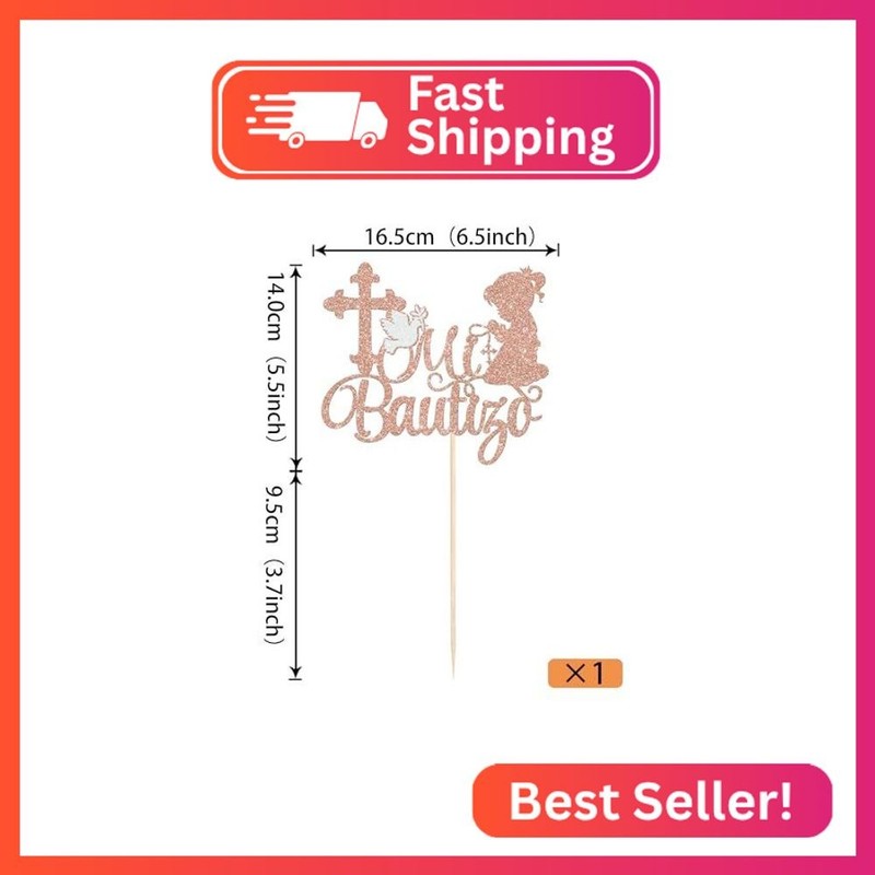 Rsstarxi 1 Pack Mi Bautizo Cake Topper Dove First Communion Cake Pick Bautizo Gi gallery