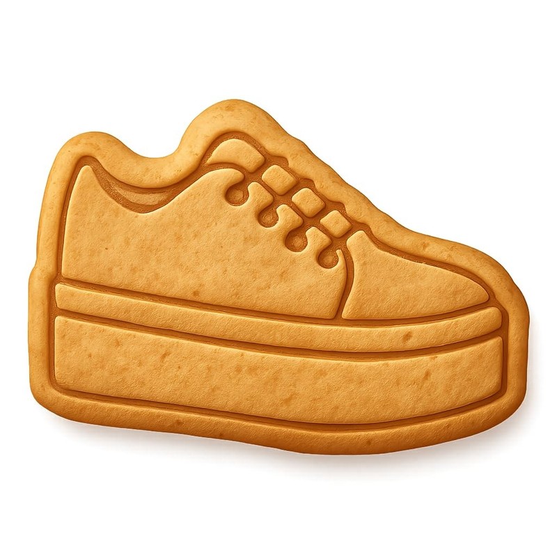 Glittery Platform Sneaker Cookie Cutter & Stamp, Fondant & Clay – 4×2.8