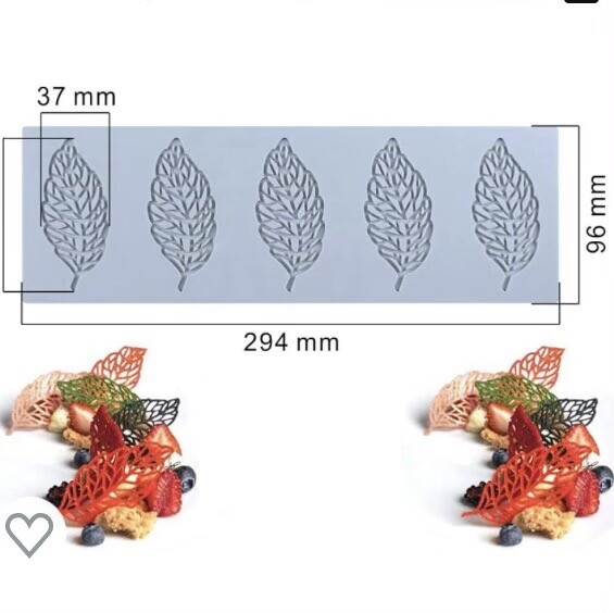 Silicone Candy Molds Leaf Patterns- 11.75x3.88- 2 Different Designs New gallery