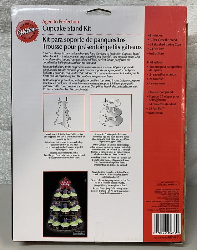 Wilton Aged to Perfection Cupcake Stand Kit Holds 24 Cupcakes Original Packaging gallery