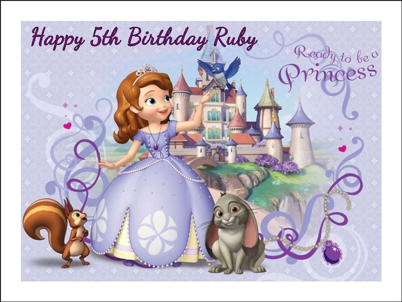Sofia The First Cake Toppers Edible Icing Cake & Cupcake Decoration (4 Size)