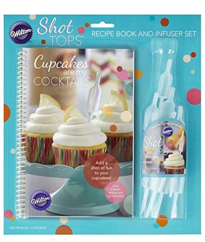 Wilton Shot Tops Cupcake Recipe Book Infuser Set Cocktail Alcohol Party Dessert