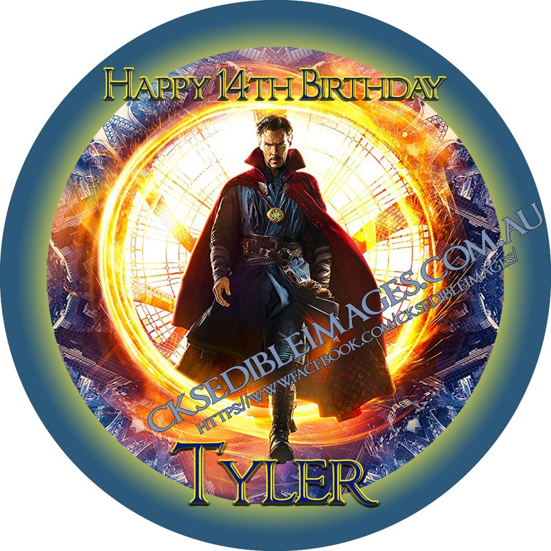 Strange Dr Custom Design  Edible Image Cake Icing Topper 5-8 Inches Diameter
