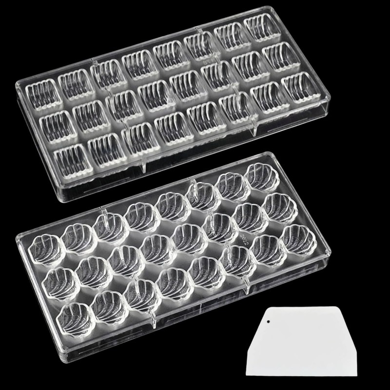 2 PCS Polycarbonate Chocolate Candy Making Mold Scraper Cylindrical Scallop