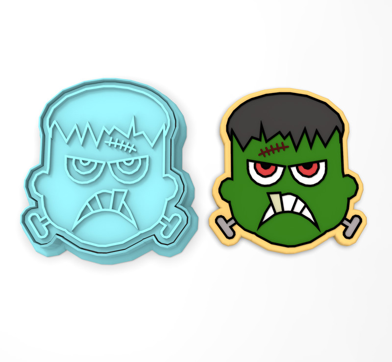 Frankenstein Cookie Cutter & Stamp #1 | Fall Monster Costume Scary Halloween