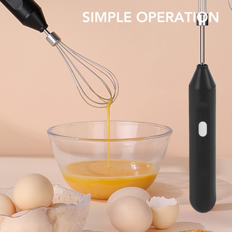 Egg Beater, Cordless Hand Mixer 3 Speeds for Home Baking (Black) gallery