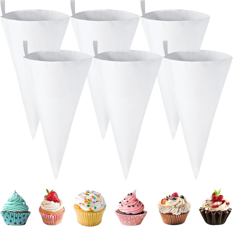6 Pack 24 Inch Reusable Piping Pastry Bags Large Canvas Cake Decorating Bags