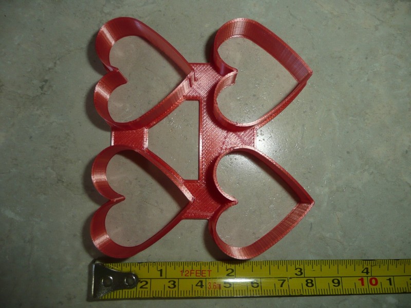 MULTI HEART SHAPE 2X2 GRID 4 OUTLINES TOTAL COOKIE CUTTER MADE IN USA PR4939 gallery