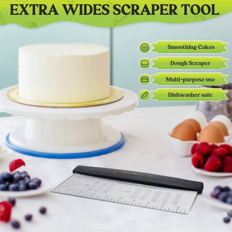Large Bench Scraper for Baking 10 inch Dough Pastry Scraper with Measuring Sc... gallery