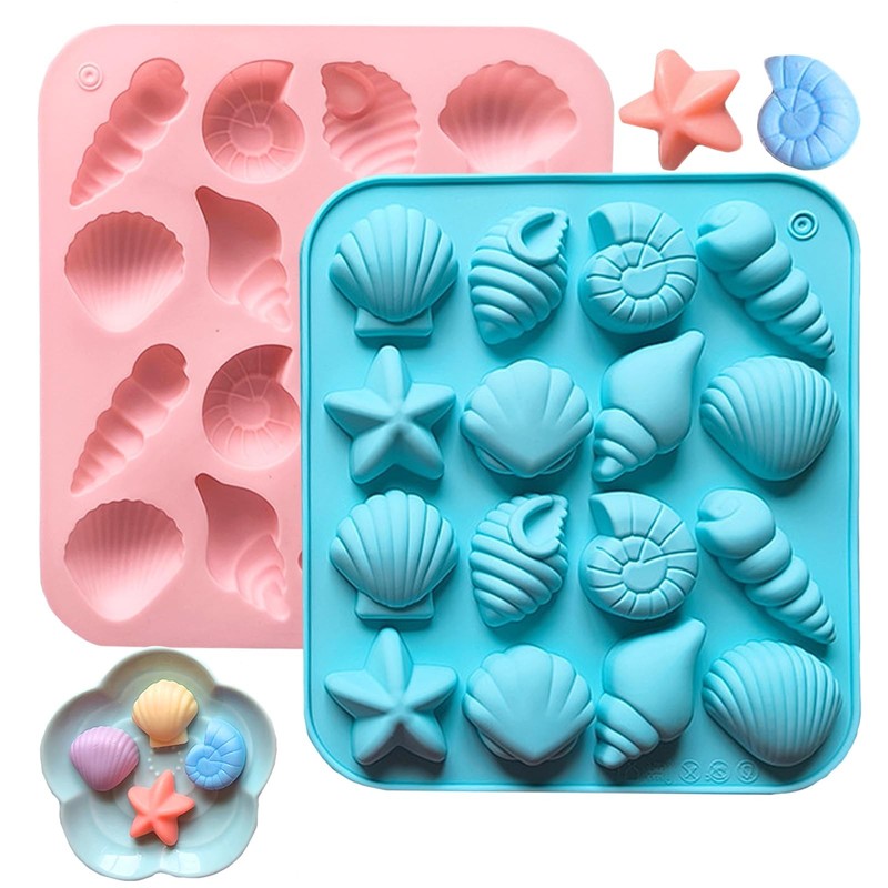 2PCS Seashell Chocolate Molds Shell Mold Ocean Theme Mold Beach Themed Candy …