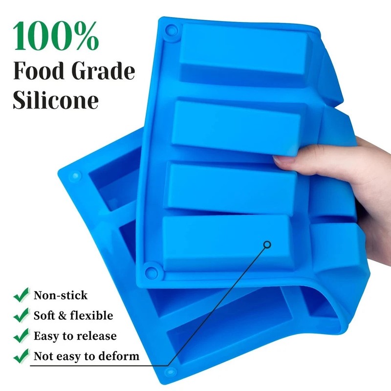 CLUEWR 3 PCS Granola Bar Mold, 12 Cavity Rectangle Silicone Bar Mold for Baking gallery