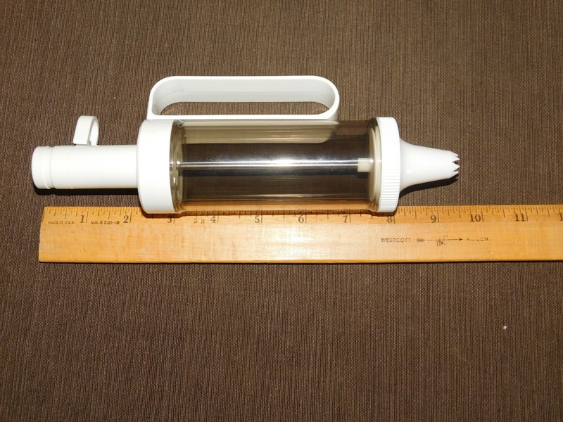 VINTAGE KITCHEN HAND HELD COOKIE PRESS SET NEW UNUSED gallery