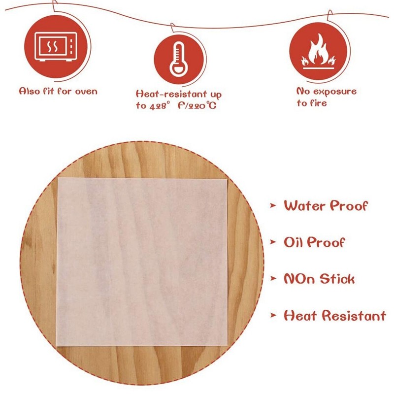 500x 4/5/6inPatty Paper Baking Round Hamburger Wa-x Discs Non Stick BBQ Paper gallery