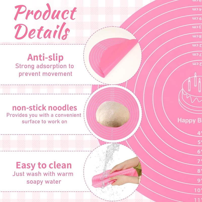 2Pcs 12" Silicone Cake Mat Non Slip Cake Turntable Mat | Silicone Mat for Cak... gallery
