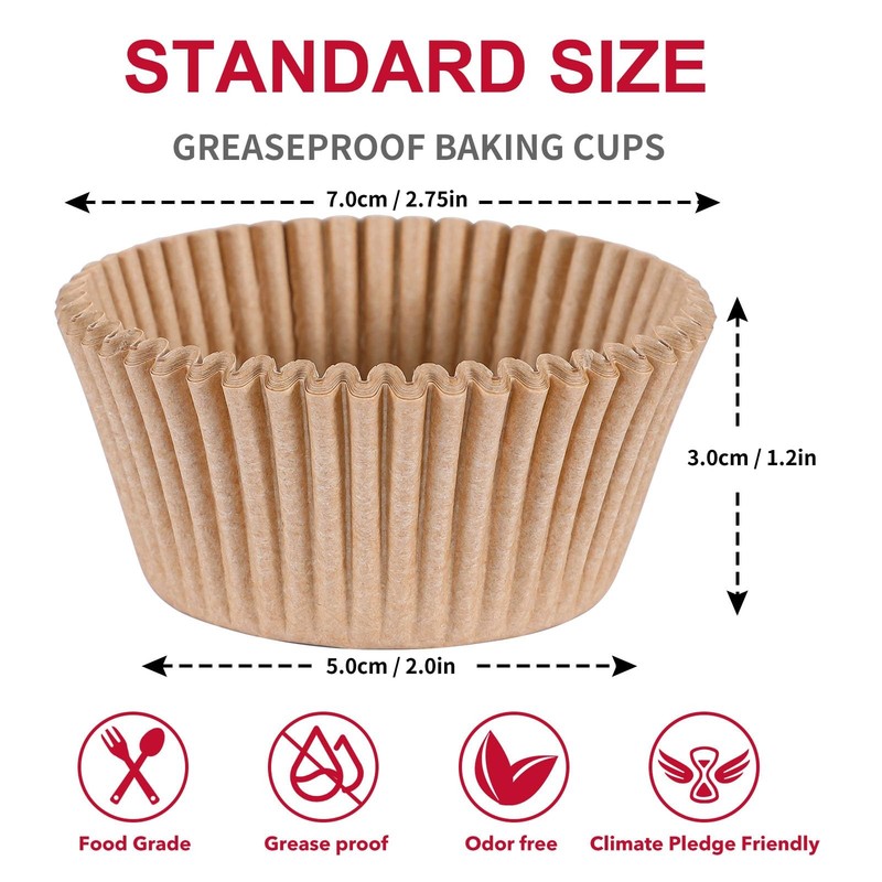 Caperci Standard Cupcake Muffin Liners for Baking 300 Pcs - Odorless Greasepr... gallery