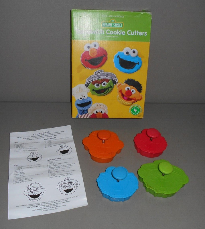 Sesame Street Cutters Williams- Sonoma Oscar Grouch Elmo Ernie Cookie Monster gallery