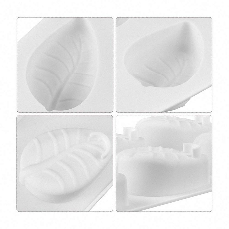 6 Cavity Large Leaf Baking Pan Silicone Molds for Chocolate Candy Gummy Gelat... gallery