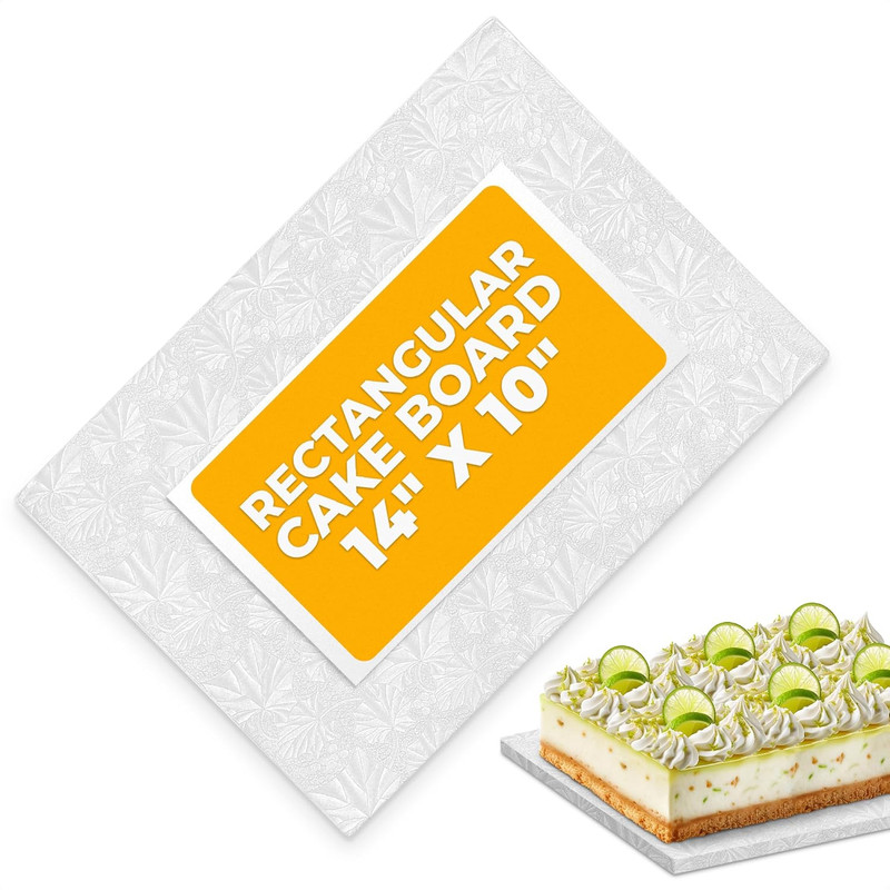 Cake Board Rectangle – 14 X 10 Grease-Proof Foil Rectangle Cake Boards with D…
