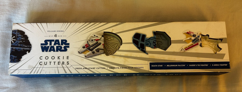 Williams Sonoma Star Wars Cookie Cutters Set of 4 Millennium Falcon Tie Fighter gallery