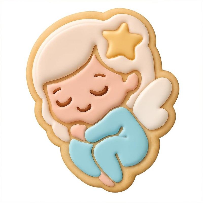 Sleeping Chibi Tooth Fairy Cookie Cutter & Stamp, Fondant, Clay - 4x3.2" gallery