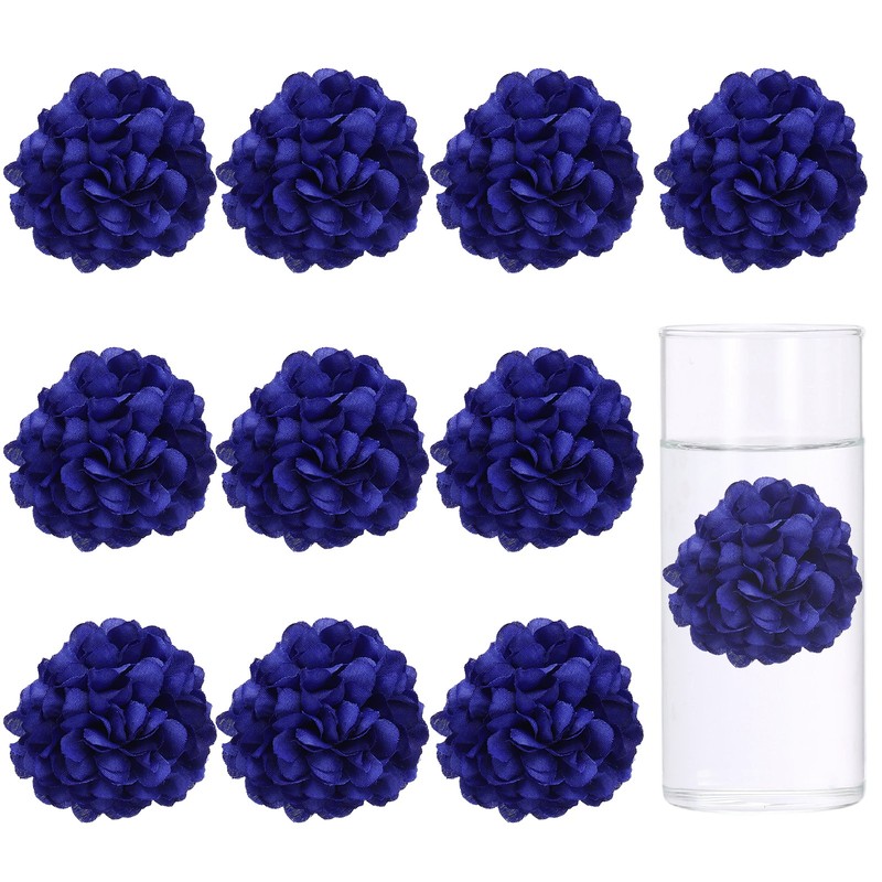 12Pcs 2″x2″ Floating Flowers for Centerpieces, Cobalt Blue