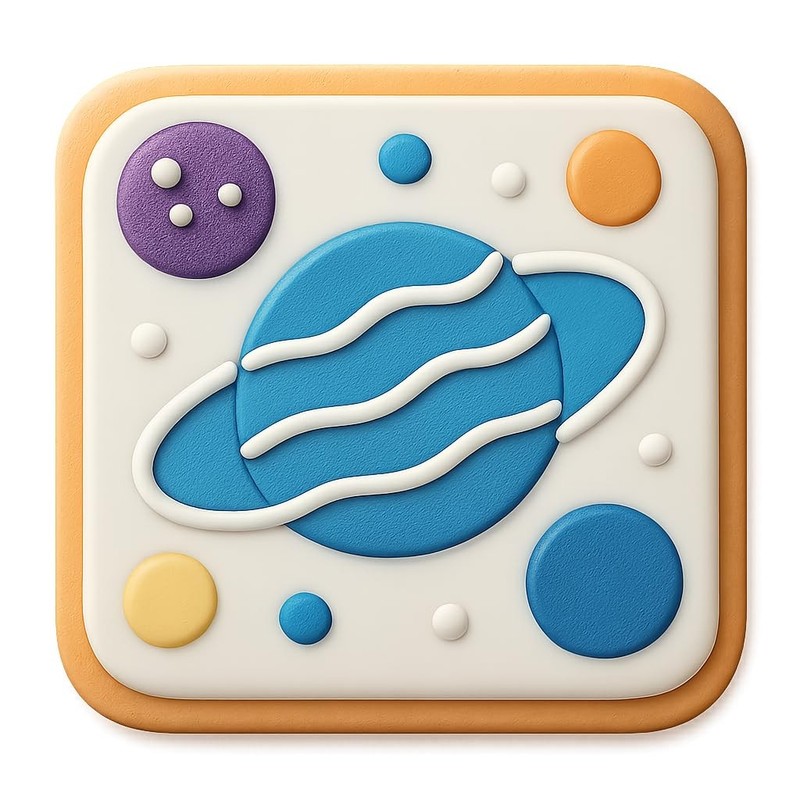 Orbiting Moons Planets Cookie Cutter & Stamp, Fondant & Clay – 4×4