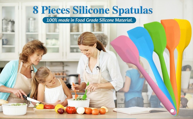 8 Pieces Silicone Spatulas, 8.3 inch Small Spatulas Non-sti gallery