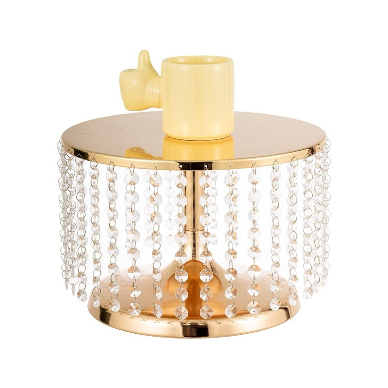 Crystal and Gold Wedding Cake Stand K9 Crystal / Bridal Shower/ Dessert Platter gallery