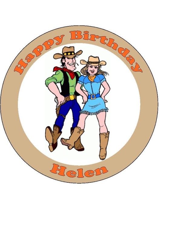 Personalised line dancing / dancer icing cake topper Easy Peel Icing