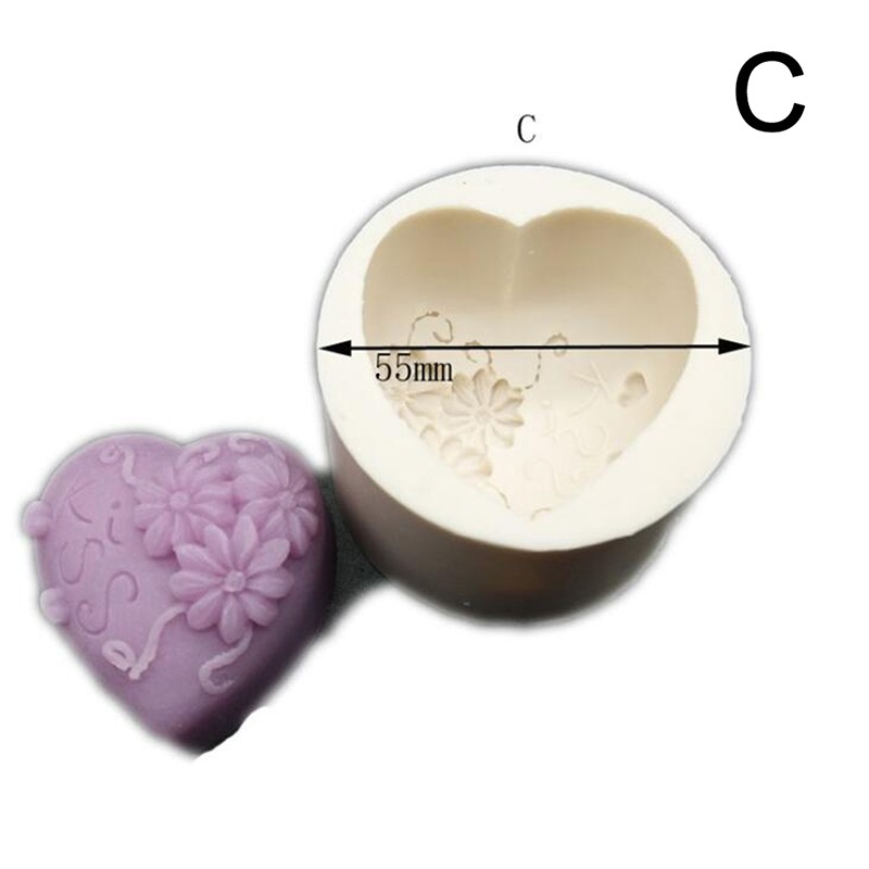 Heart Love Rose Flower Shape Silicone Soap Mold Chocolate Candle DIY Crafts gallery