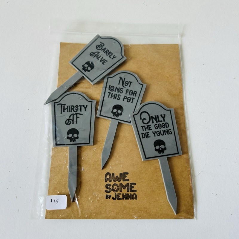 Gravestone Cupcacake Cake Topper Over the Hill Decor Set of 4 40 50 60 Birthday