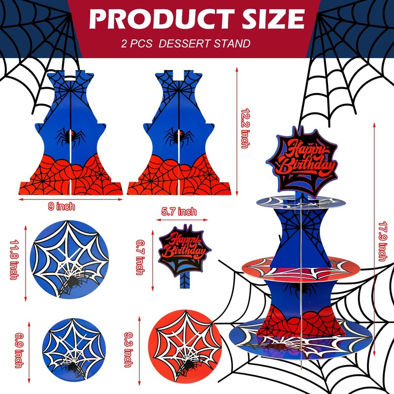 2 Pack Spider Cupcake Stand 3 Tier Spider Party Decorations Cupcake Stand Top... gallery
