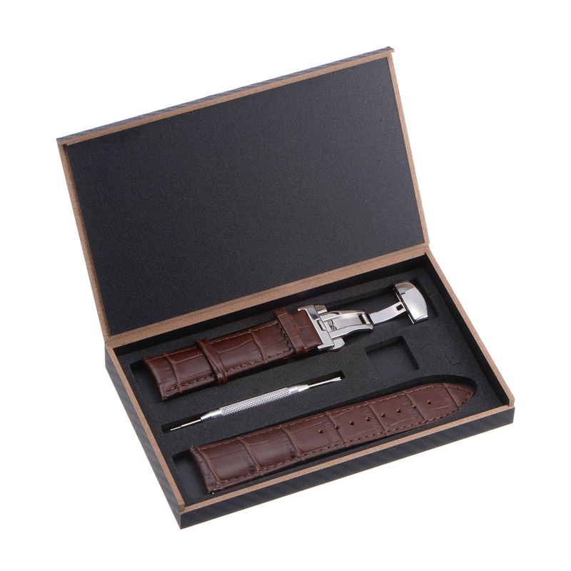 Watch buckle distribution strap 23mm leather strap brown gallery