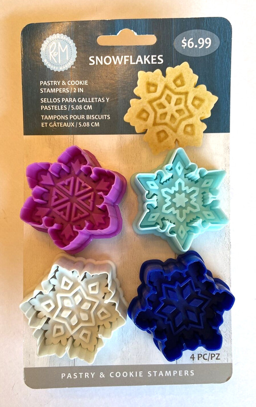 New R&M International 4 Piece Snowflake Pastry & Cookie Stamper Set, 2.75-Inch